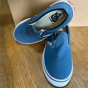 VANS CLASSIC SLIP-ON BLUE WHITE KID'S SHOES SNEAKERS 11.5 *Near Mint*